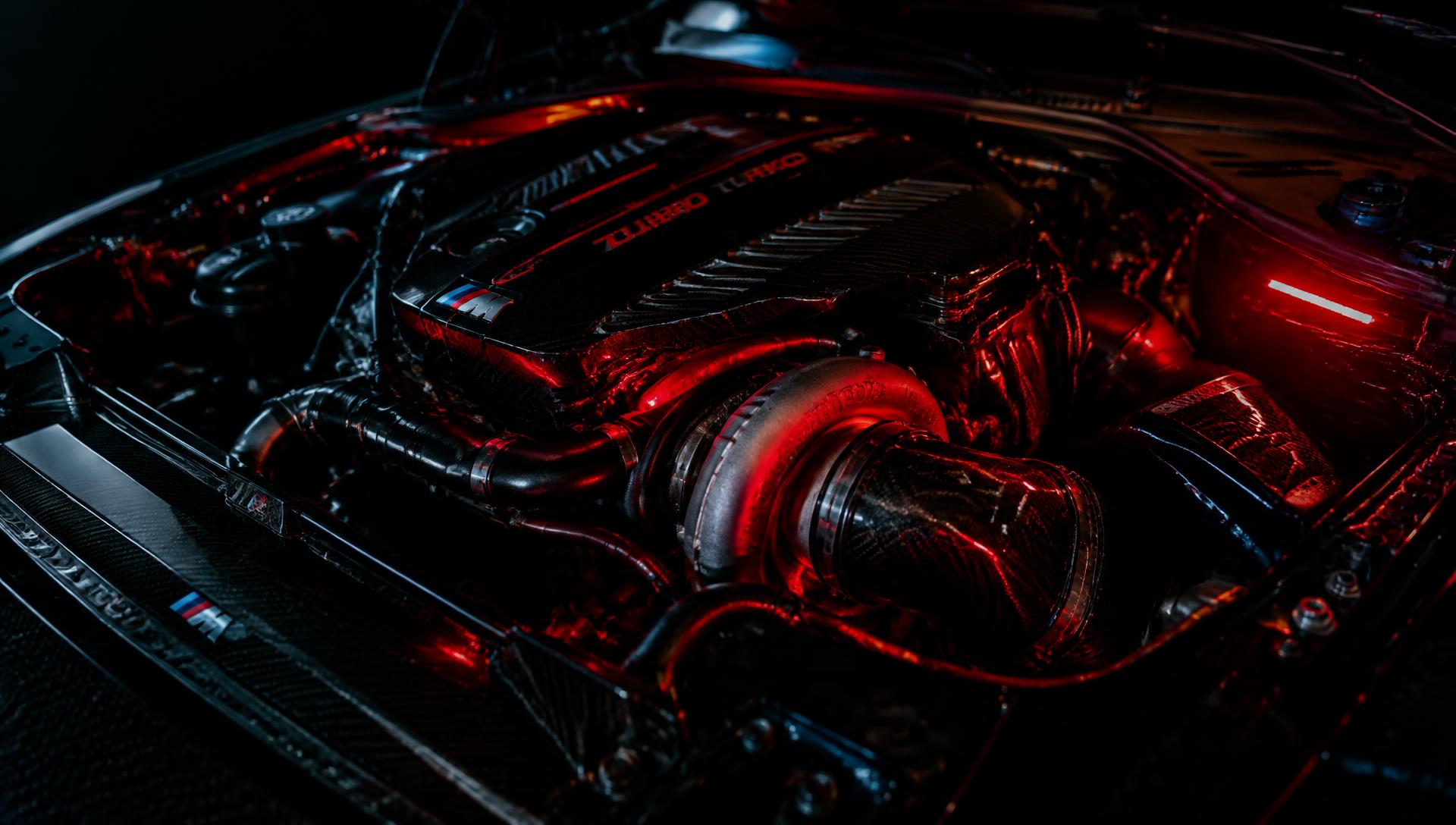 Compartiment moteur d'un véhicule de performance